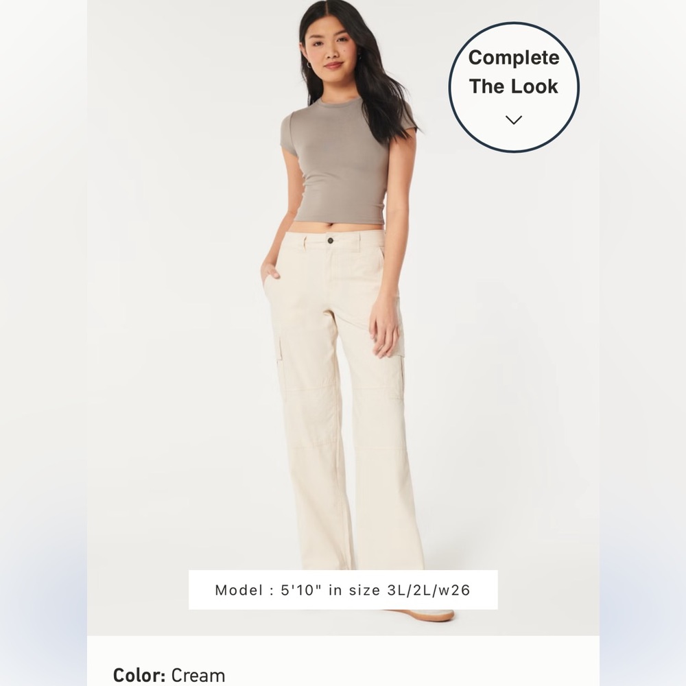 Hollister high-rise utility dad pants in cream